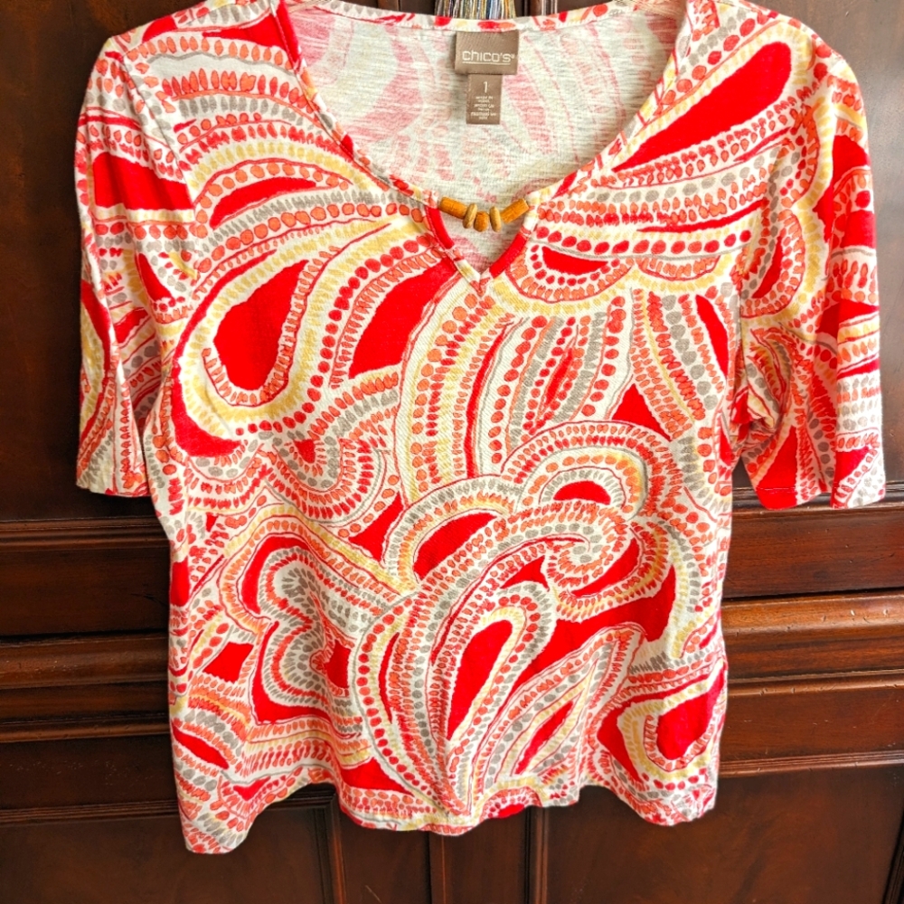 Chico's Sz 1 cotton shirt